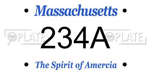 234A Massachusetts License Plate