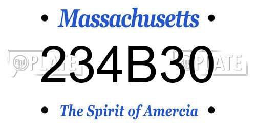 234B30 Massachusetts License Plate