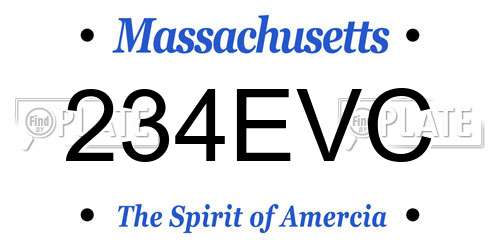 234EVC Massachusetts License Plate