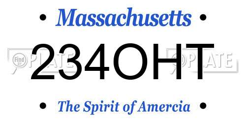 234OHT Massachusetts License Plate