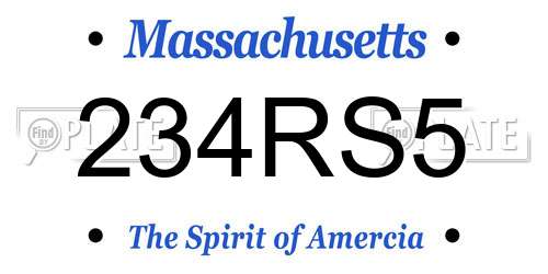 234RS5 Massachusetts License Plate