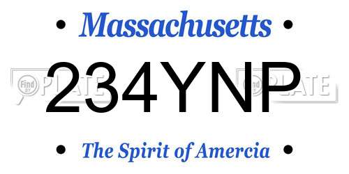 234YNP Massachusetts License Plate