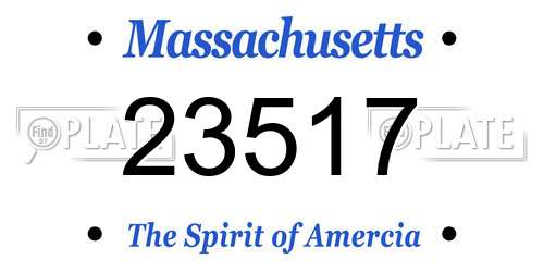 23517 Massachusetts License Plate