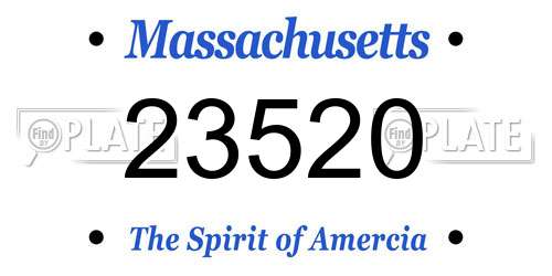 23520 Massachusetts License Plate