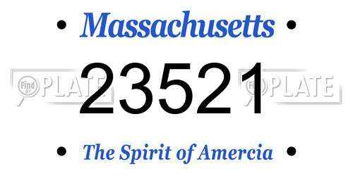 23521 Massachusetts License Plate