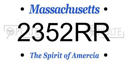 2352RR Massachusetts License Plate