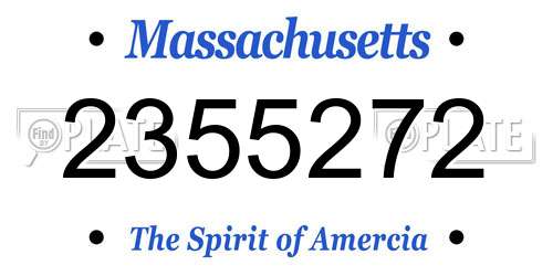 2355272 Massachusetts License Plate