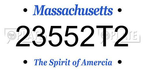 23552T2 Massachusetts License Plate