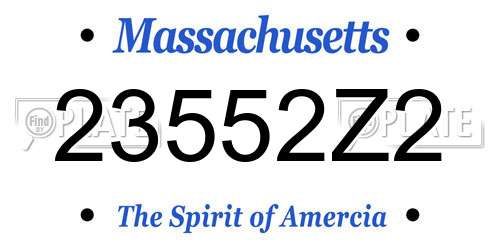 23552Z2 Massachusetts License Plate