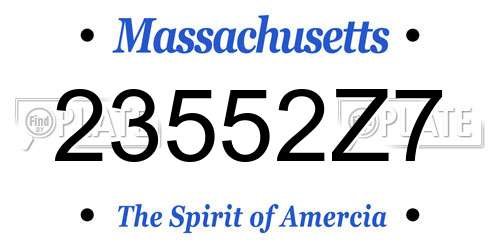23552Z7 Massachusetts License Plate