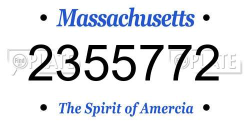2355772 Massachusetts License Plate