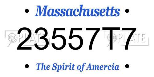 23557T7 Massachusetts License Plate