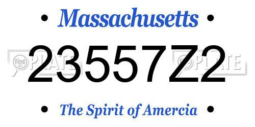 23557Z2 Massachusetts License Plate
