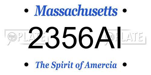 2356AI Massachusetts License Plate