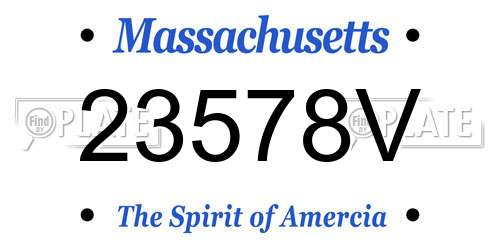 23578V Massachusetts License Plate