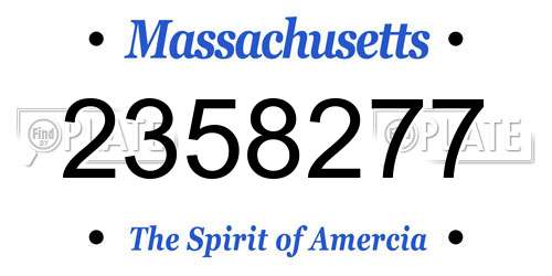 2358277 Massachusetts License Plate