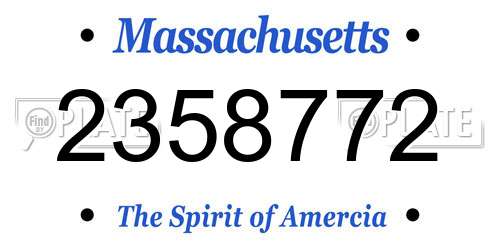 2358772 Massachusetts License Plate