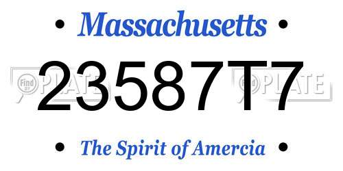 23587T7 Massachusetts License Plate
