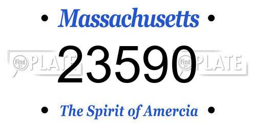 23590 Massachusetts License Plate