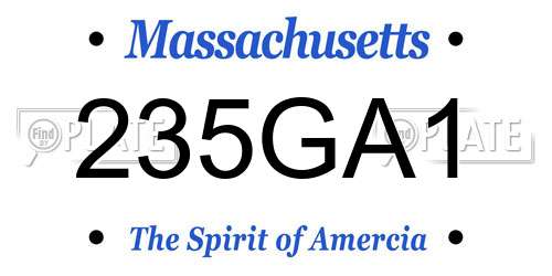 235GA1 Massachusetts License Plate