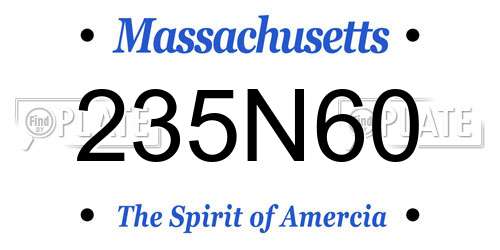 235N60 Massachusetts License Plate