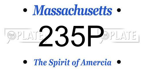 235P Massachusetts License Plate