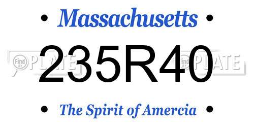 235R40 Massachusetts License Plate
