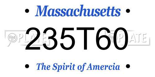 235T60 Massachusetts License Plate
