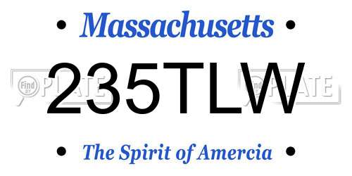 235TLW Massachusetts License Plate