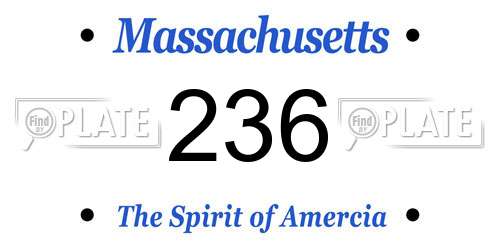 236 Massachusetts License Plate