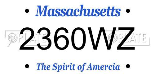 2360WZ Massachusetts License Plate