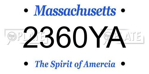 2360YA Massachusetts License Plate