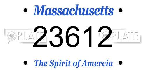 23612 Massachusetts License Plate