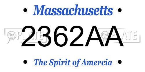 2362AA Massachusetts License Plate