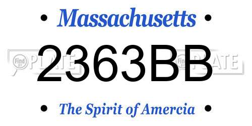 2363BB Massachusetts License Plate