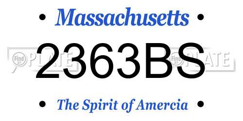 2363BS Massachusetts License Plate