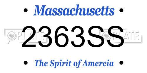 2363SS Massachusetts License Plate