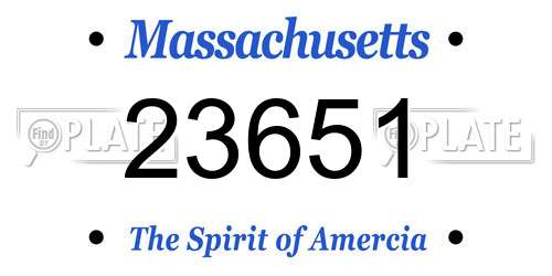 23651 Massachusetts License Plate