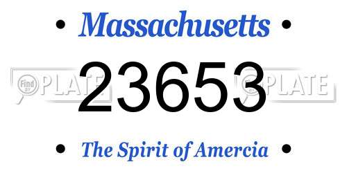 23653 Massachusetts License Plate