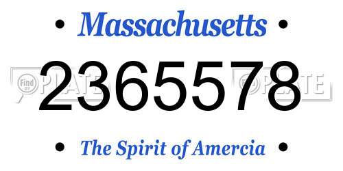 2365578 Massachusetts License Plate
