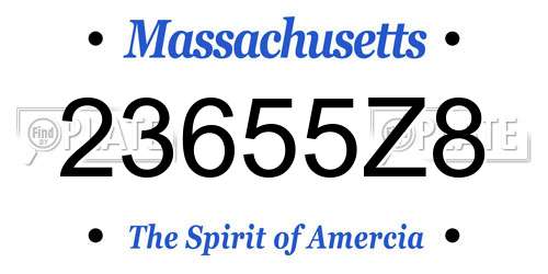 23655Z8 Massachusetts License Plate