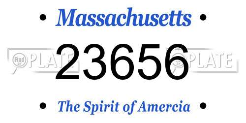 23656 Massachusetts License Plate