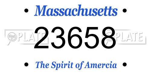 23658 Massachusetts License Plate