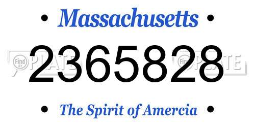 2365828 Massachusetts License Plate