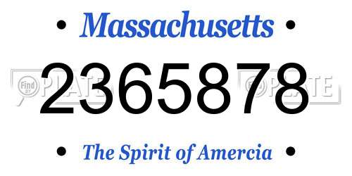 2365878 Massachusetts License Plate