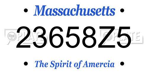 23658Z5 Massachusetts License Plate