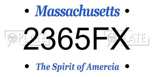 2365FX Massachusetts License Plate