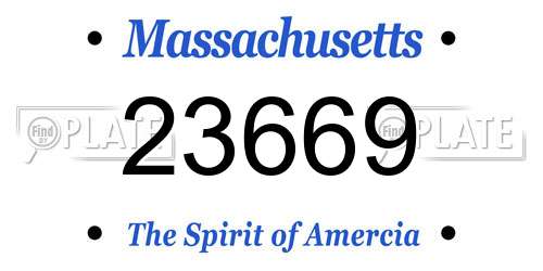 23669 Massachusetts License Plate