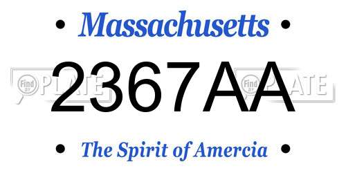 2367AA Massachusetts License Plate