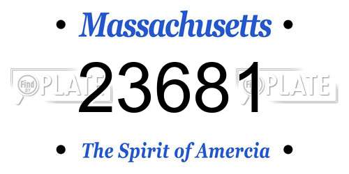 23681 Massachusetts License Plate